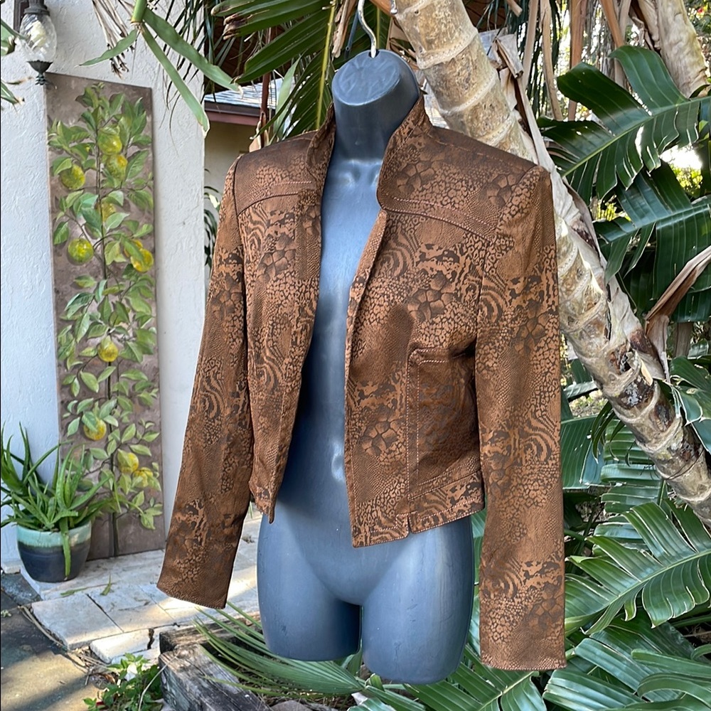 Alberto Makali bronze snakeskin jacket
